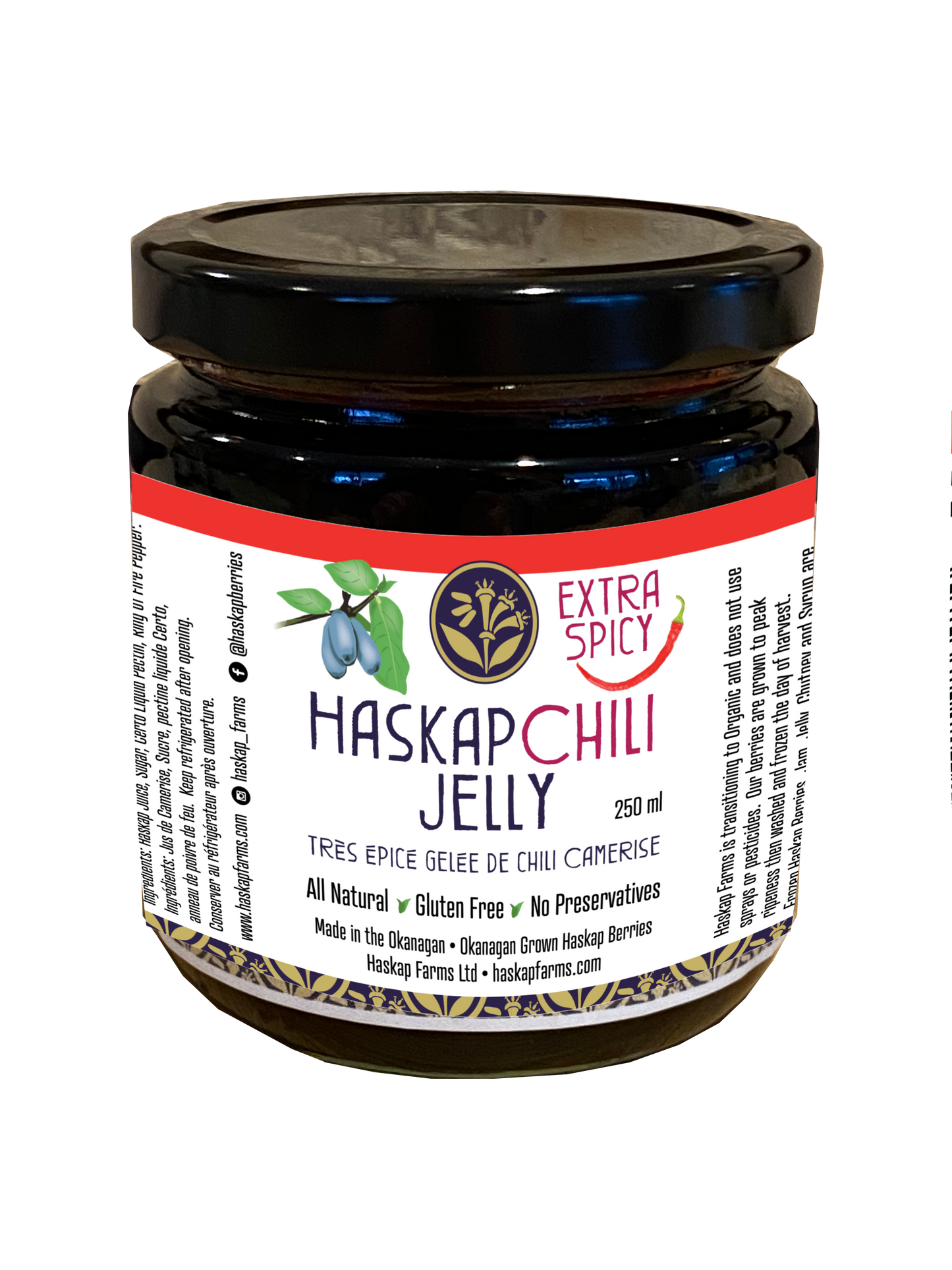 Haskap Berry Jelly with Chili Pepper Extra Spicy 250ml