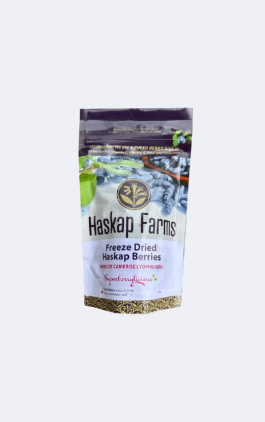 Freeze Dried Haskap Berries 40g package